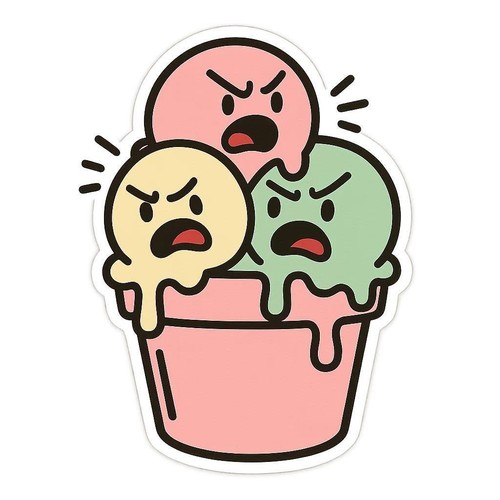 Lustiger eisbecher sticker - eisbecher,