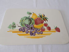 Keramik Tablet Kuchenplatte Obst Dekor Grünstadt 4504 um 1920   38x24cm
