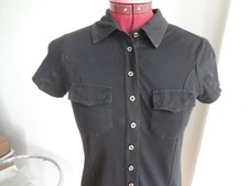 Polo, Blusen-Body, schwarz, Baumwolle, Jersey, PATRIZIA PEPE Firenzel. 40 / US 6