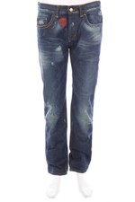 Just cavalli Distressed Straight Cut Jeans Logo Badge 48 L34 denimblau