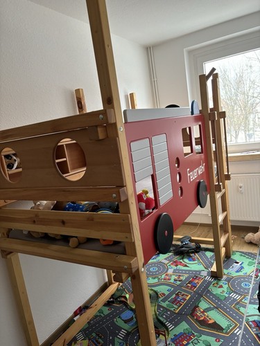 Echtholz kinderhochbett - echtholz,