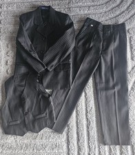 Nadelstreifenanzug Anzug Sakko Weste Hose Gr.134/140 Jungen Top Zustand