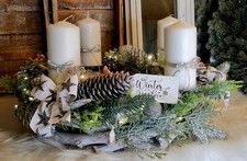 ? Weihnachten Winter Vintage Advent Adventskranz Tannenzweige Künstlich LED ?