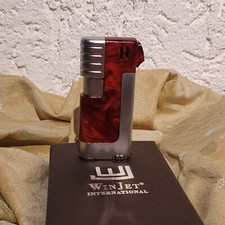 6.9 WIN JET International Pfeifen Feuerzeug Mahagoni Marmor Optik NEU Unbenutzt
