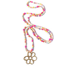 Lange Halskette mit Blume /