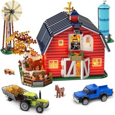 INSOON Bauernhof Scheunen Bauset mit Licht, Neu Verbessert mit Verstärkter