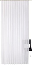 Vorhang Gardine weiß 145 x 350 cm durchscheinend schlicht Deko Store Wirth MR
