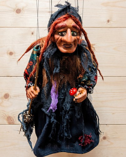 Czech folk art marionette hexe - marionette,