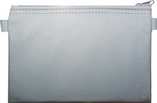 Banktasche grau KUNSTLEDER Geldtasche Aufbewahrungstasche Geldmappe Kfz Tasche