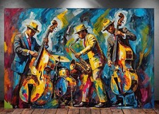LEINWAND BILD ER XXL MUSIKER SAXOPHON JAZZ BUNT BLUES ABSTRAKT WAND POSTER P1511