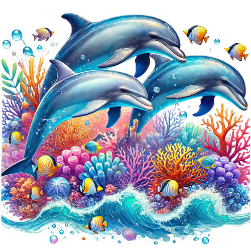 Wandtattoo aufkleber delphin - wandtattoo,