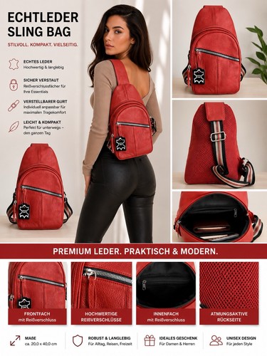 Echtleder sling bag damen - echtleder,