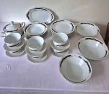 Mitterteich Bavaria Form 2000 Kobaltblau Eßservice Goldrand Porzellan 24 Tlg.