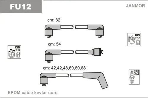 Zündkabel silbergrau fu12 - zündkabel,