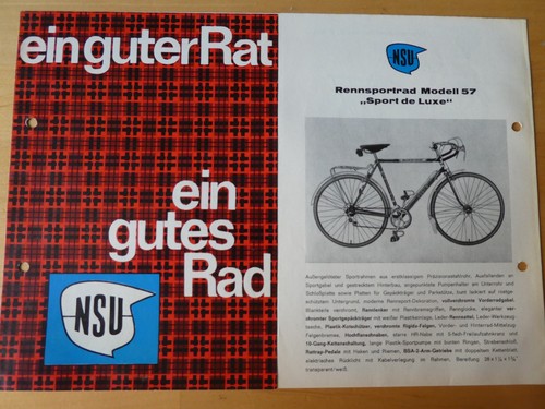 Original nsu fahrrad prospekt - fahrrad,