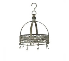 Krone mit 8 Haken Kräutertrockner Gewürztrockner 30x20cm Landhaus Metall Hänger