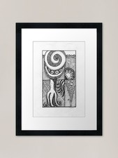 Oktopus gerahmter Kunstdruck