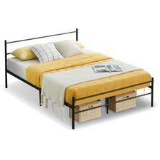 Metallbett Doppelbett Gästebett Kinderbett Schwarz 140x190 cm