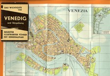 Italien Venedig Tourismus Kunst Architektur alter Reiseführer Stadtplan 1952