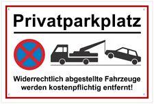 ☆ Schild - Privatparkplatz - 250x150 300x200 Kunststoff (Parken verboten)