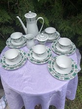 Kaffeeservice 6 Personen Freiberger Porzellan florales Muster Vintage