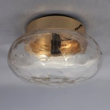 Vintage Deckenlampe Glas Crackle Metall Wandleuchte Aus Den 60er Jahren
