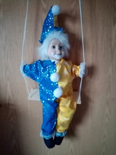 60cm clown harlekin auf - clown,