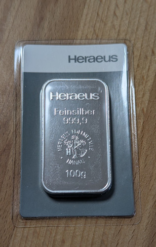 100g heraeus silberbarren - heraeus,