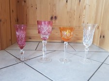 Val Saint Lambert 4 Kristallgläser Vintage