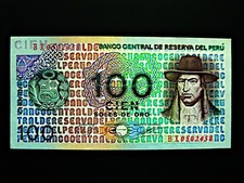 Peru  100 Soles de Oro - gute Erhaltung, fast wie ungebraucht !!