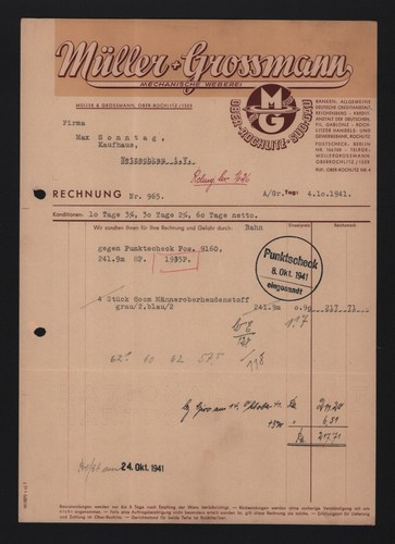 Ober rochlitz rechnung - ober-rochlitz,, 1941