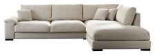 Eckcouch Ecksofa Wohnlandschaft Polsterecke Ottomane Rechts Cordbezug Creme