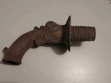 ANTIK Brunnenauslauf Wasserspeier  Guß Fischkopf Fisch Rost ( antikes ORIGINAL )