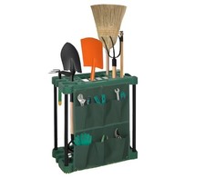 2 Ebenen Garten Ordnung Werkzeug Halter Caddy Ständer Aufbewahrung Organizer Ausrüstung Schuppen Regal