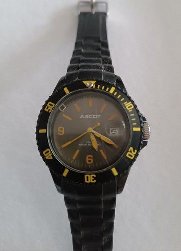 Ascot armbanduhr schwarz gelb - schwarz,