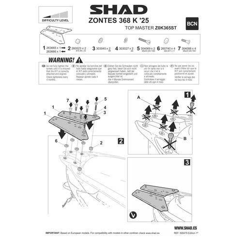 Top case halterung shad - top-case-halterung,