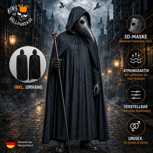 Pestdoktor kostüm set - pestdoktor, 3d