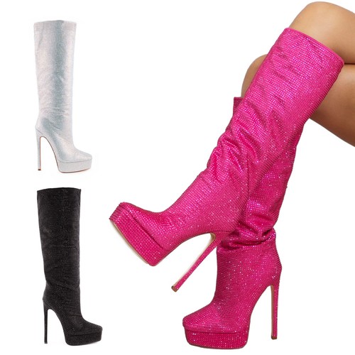 Damen stiefel strass high - damen,
