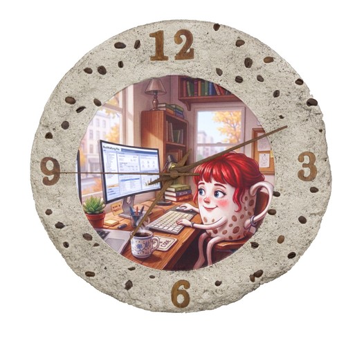 Designer wanduhr beton kaffee - beton,