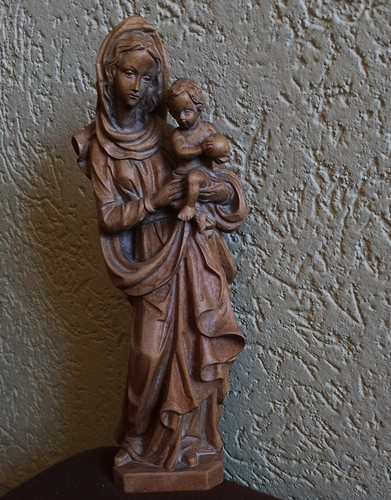 Holzfigur heiligenfigur mutter - heiligenfigur,