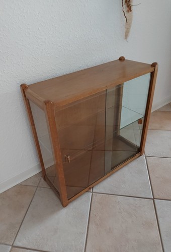 Vitrine holz glas - vitrine, braun