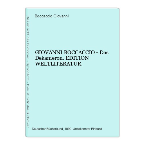Giovanni boccaccio das - boccaccio,