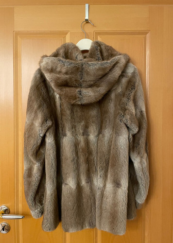 Pelz jacke mit kapuze - pelz,