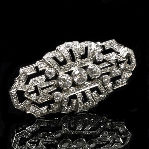 Art deco 9 karat diamant - 3,9,