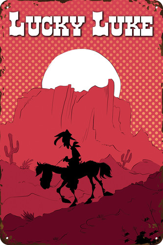 Lucky luke blechschild - lucky,