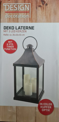 Deko laterne mit 3 led - 55,