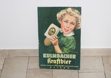 altes Papp-WERBESCHILD Kulmbacher Kraftbier,Brauerei Mönchshof,signiert  RRR !!!