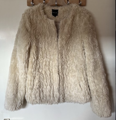 Faux fur kunstpelz jacke creme - fur,
