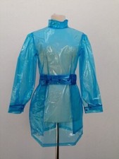 blaues PVC Kleid , Gr . S