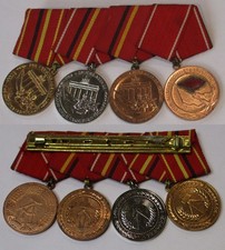 DDR Ordensspange mit 4 Orden Kampfgruppe (124486)